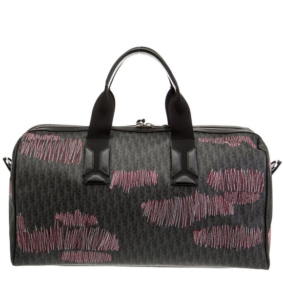 Dior unisex stitched limited edition oblique monogram jacquard logo duffle bag - Picture 3 of 15